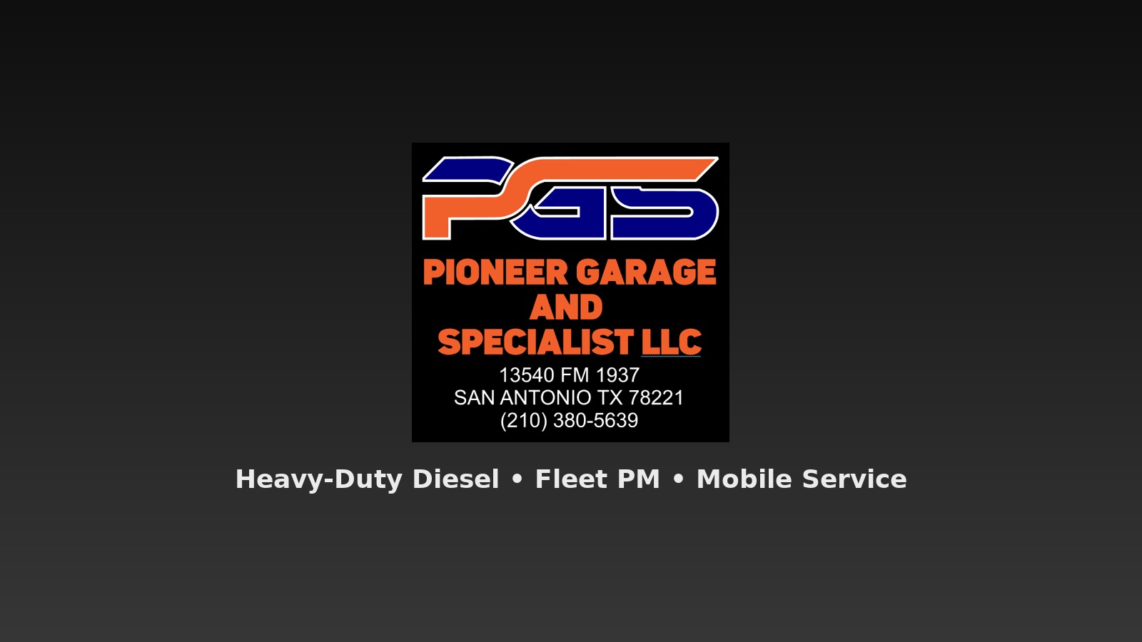 Diesel repair shop banner